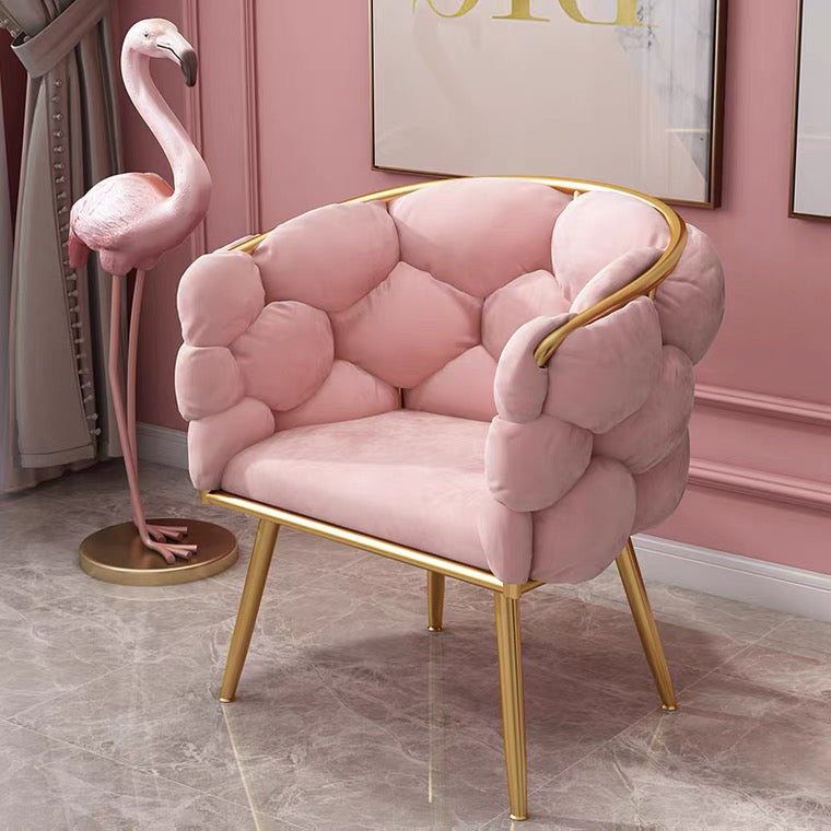 Chaise de salle à manger sans accoudoirs en velours scandinave, chaise simple rembourrée à dossier solide