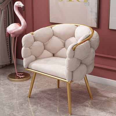 Chaise de salle à manger sans accoudoirs en velours scandinave, chaise simple rembourrée à dossier solide
