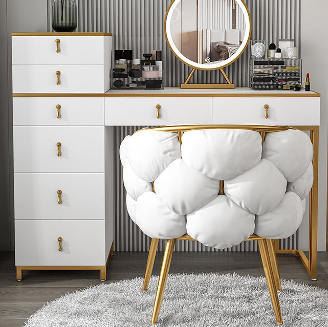 Chaise de salle à manger sans accoudoirs en velours scandinave, chaise simple rembourrée à dossier solide