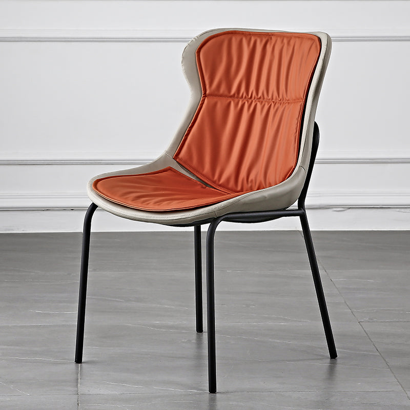 Chaises de salle à manger en cuir de style industriel, chaises latérales de salle à manger sans bras à dossier solide