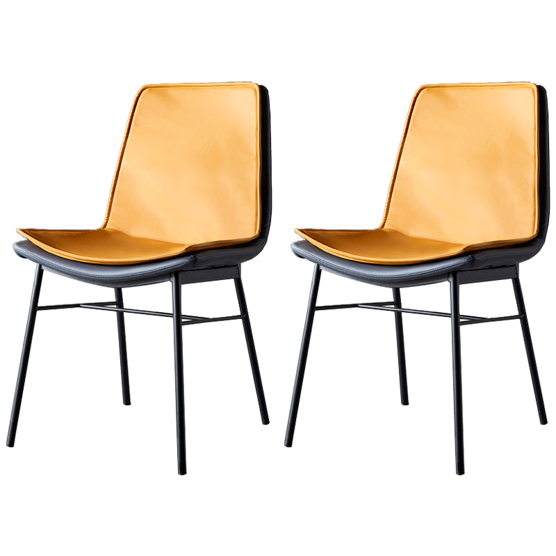 Sillas de comedor de cuero de estilo industrial, sillas laterales sin brazos con respaldo sólido para cocina