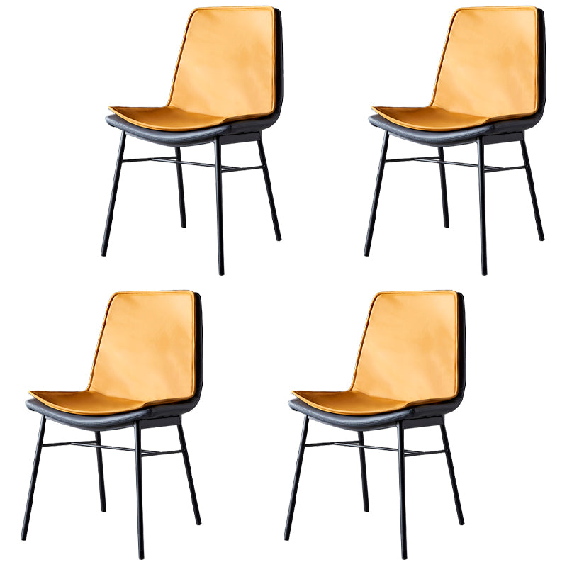 Sillas de comedor de cuero de estilo industrial, sillas laterales sin brazos con respaldo sólido para cocina