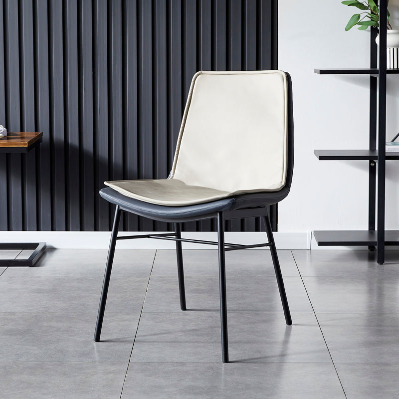 Chaises de salle à manger en cuir de style industriel, chaises latérales sans accoudoirs à dossier solide pour la cuisine
