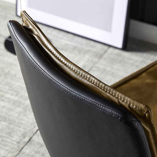 Sillas de comedor de cuero de estilo industrial, sillas laterales sin brazos con respaldo sólido para cocina