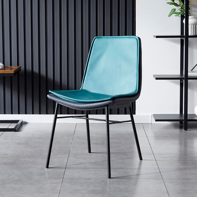 Chaises de salle à manger en cuir de style industriel, chaises latérales sans accoudoirs à dossier solide pour la cuisine