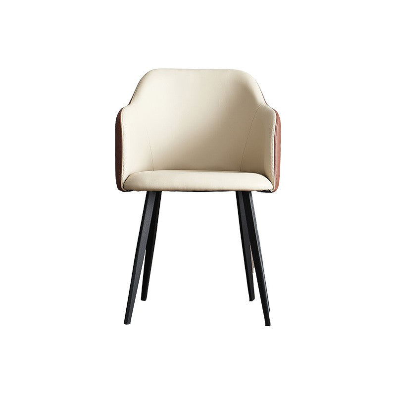 Cuir de style contemporain dinant les chaises tapissées par dos solide de bras
