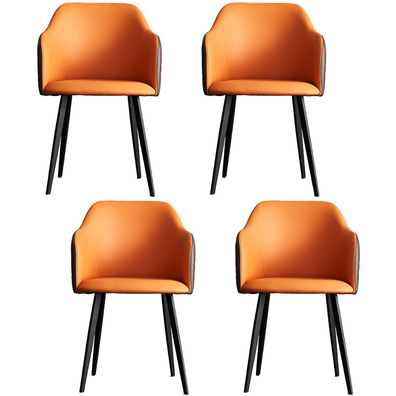 Sillas tapizadas con respaldo sólido de comedor de cuero de estilo moderno