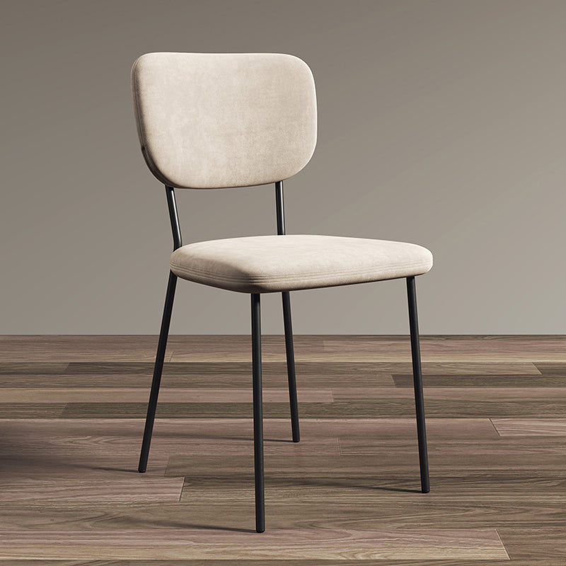 Chaises de salle à manger sans bras tapissées de style scandinave, chaise latérale de salle à manger à dossier ouvert