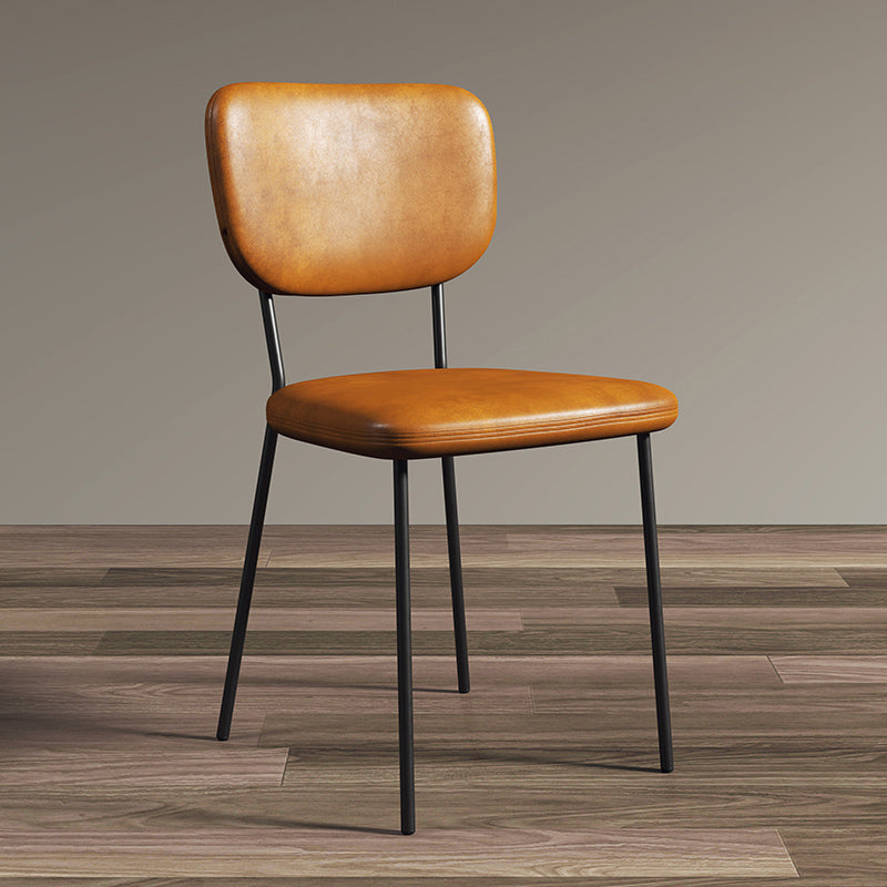 Chaises de salle à manger sans bras tapissées de style scandinave, chaise latérale de salle à manger à dossier ouvert