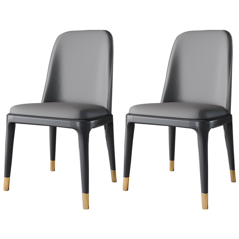 Scandinavische stijl eetkamerstoel eetkamer metalen parsons armloze stoel