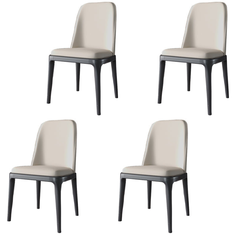 Scandinavische stijl eetkamerstoel eetkamer metalen parsons armloze stoel