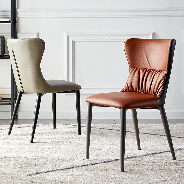 El comedor industrial del metal preside la silla lateral sin brazos del Wingback para el uso en el hogar