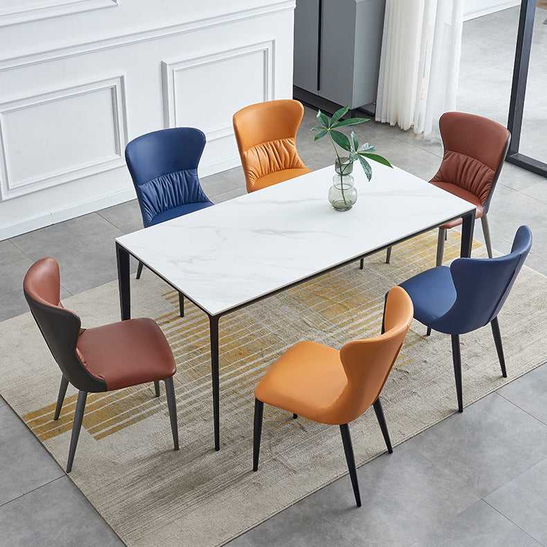 El comedor industrial del metal preside la silla lateral sin brazos del Wingback para el uso en el hogar