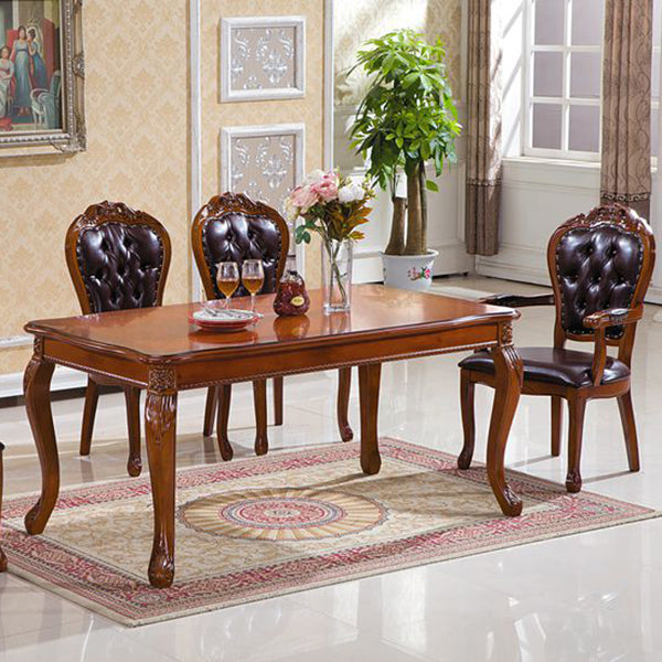 Sillas de comedor victorianas sin brazos de cuero, sillas laterales tapizadas (juego de 2)