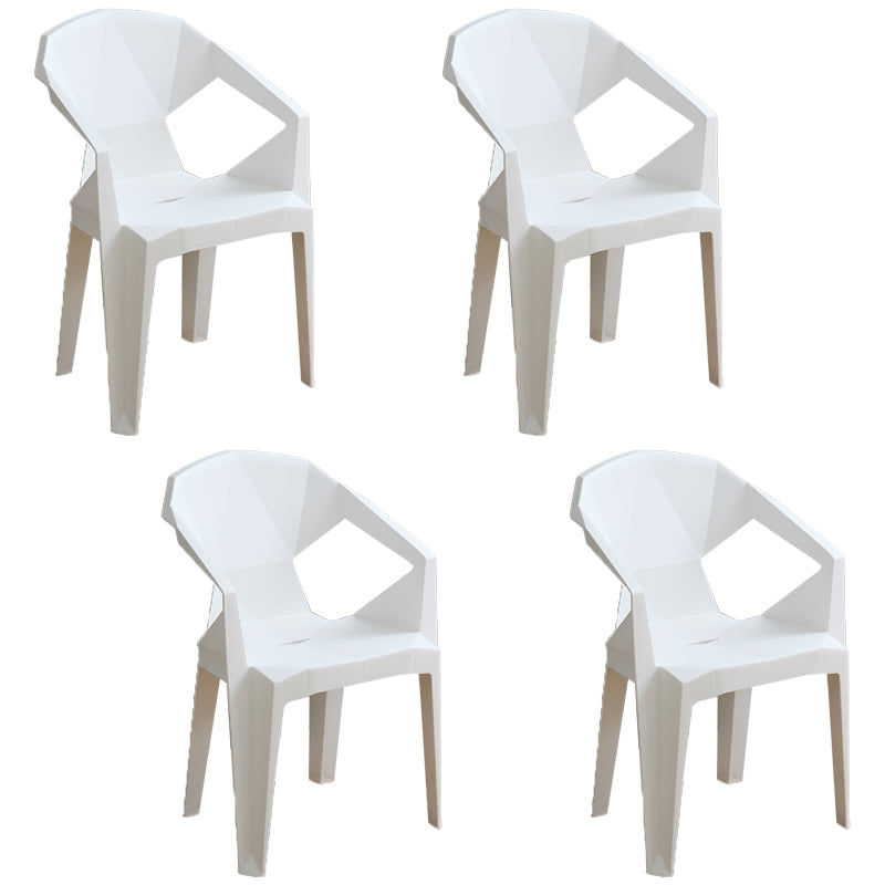 Fauteuils de salle à manger en plastique modernes, fauteuils de salle à manger de patio arrière latéral extérieur