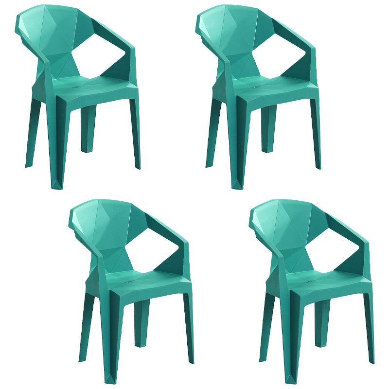 Fauteuils de salle à manger en plastique modernes, fauteuils de salle à manger de patio arrière latéral extérieur