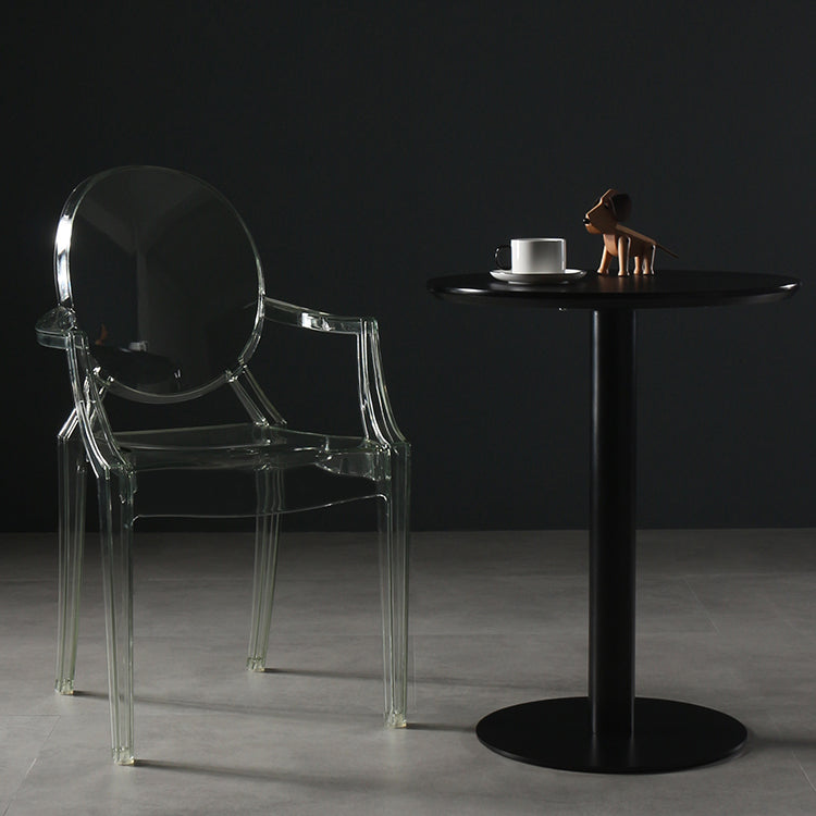 Silla lateral de comedor de plástico de estilo nórdico, sillas laterales con brazo para cocina
