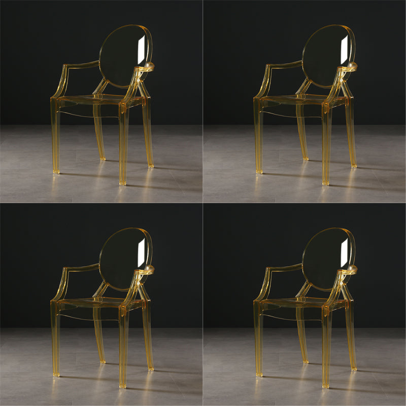 Silla lateral de comedor de plástico de estilo nórdico, sillas laterales con brazo para cocina