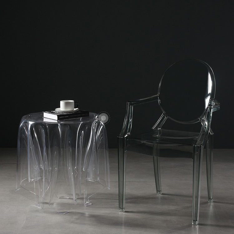 Silla lateral de comedor de plástico de estilo nórdico, sillas laterales con brazo para cocina