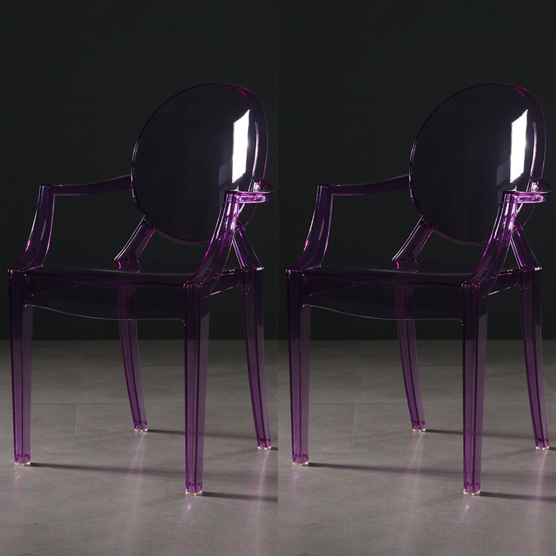 Silla lateral de comedor de plástico de estilo nórdico, sillas laterales con brazo para cocina