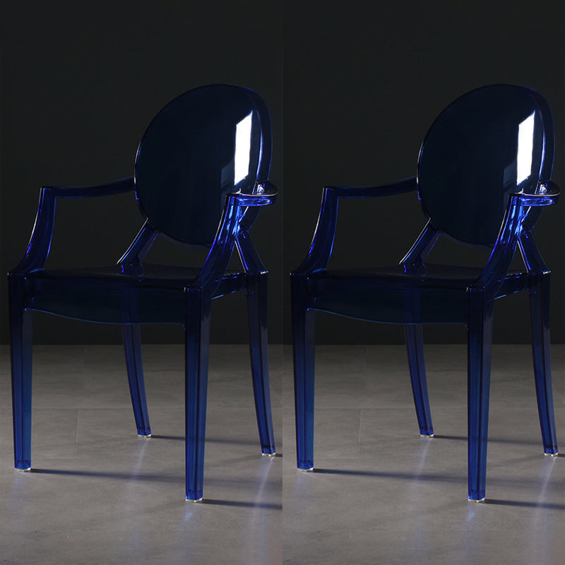 Silla lateral de comedor de plástico de estilo nórdico, sillas laterales con brazo para cocina