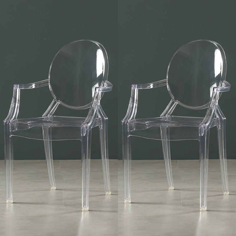 Silla lateral de comedor de plástico de estilo nórdico, sillas laterales con brazo para cocina