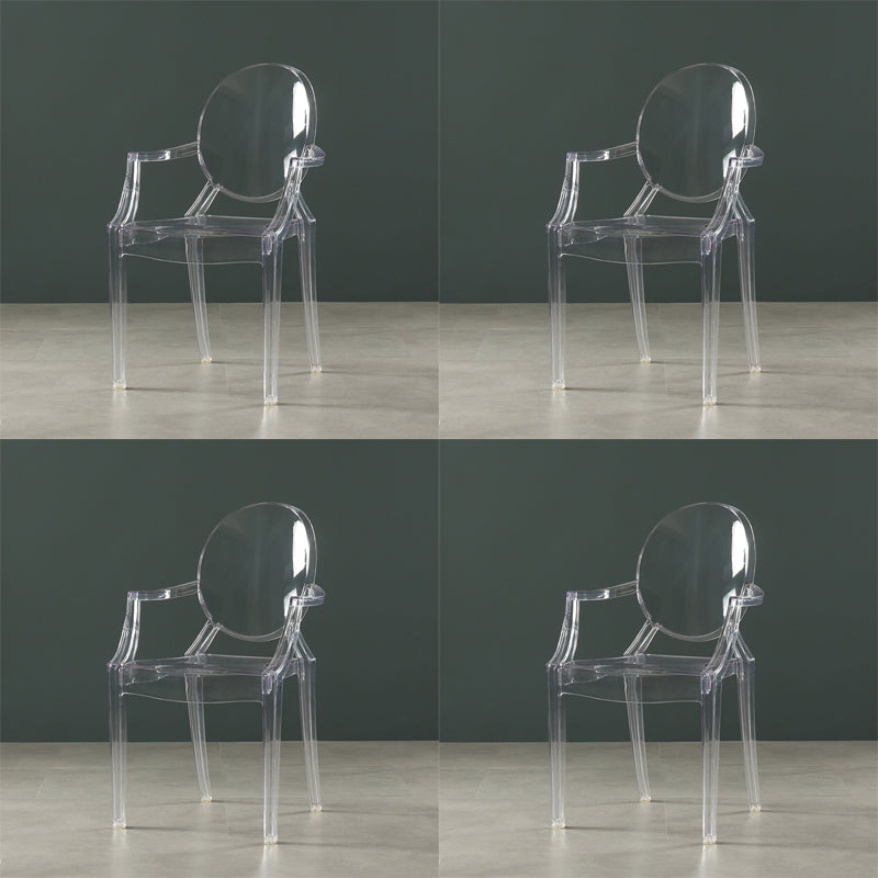 Silla lateral de comedor de plástico de estilo nórdico, sillas laterales con brazo para cocina