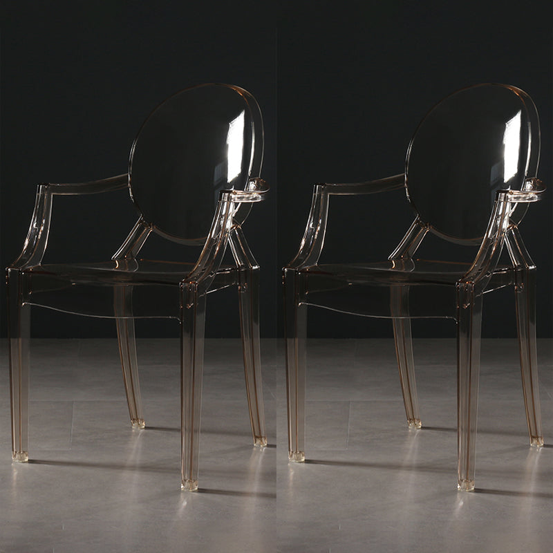 Silla lateral de comedor de plástico de estilo nórdico, sillas laterales con brazo para cocina