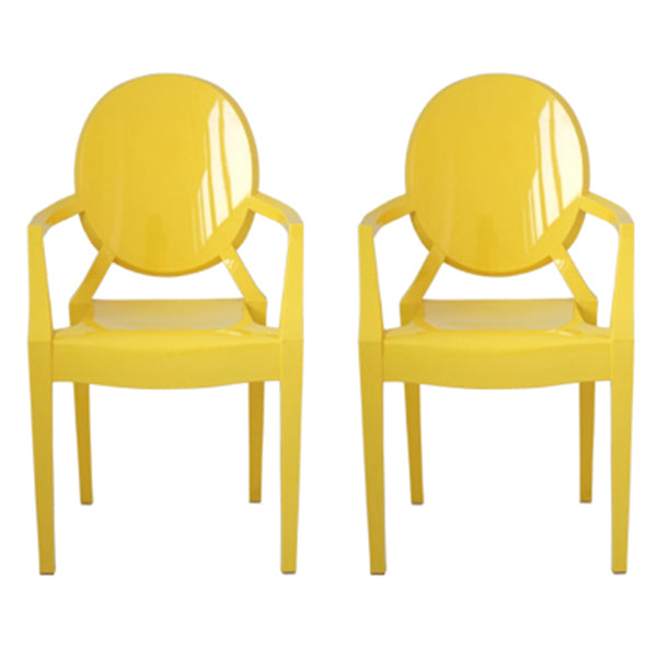 Silla lateral de comedor de plástico de estilo nórdico, sillas laterales con brazo para cocina