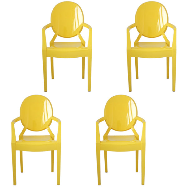Silla lateral de comedor de plástico de estilo nórdico, sillas laterales con brazo para cocina