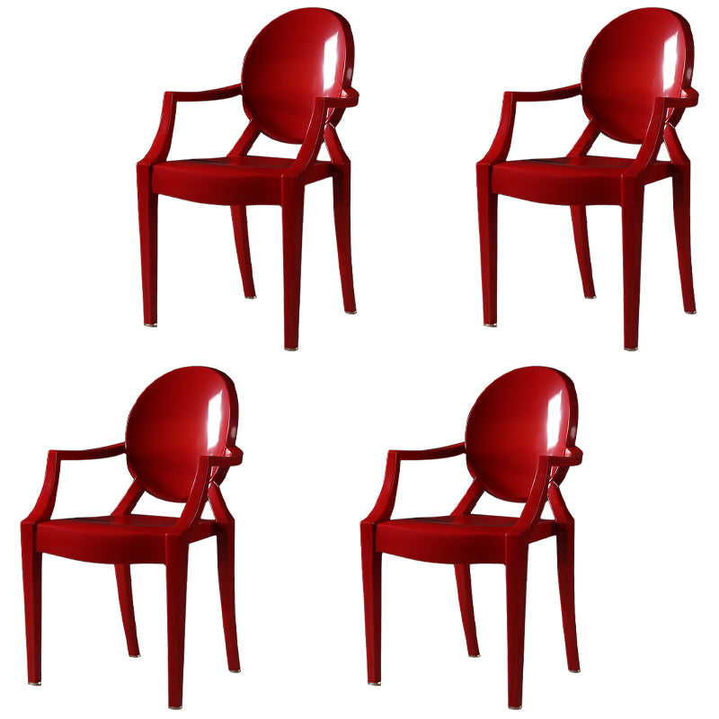 Silla lateral de comedor de plástico de estilo nórdico, sillas laterales con brazo para cocina