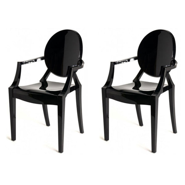 Silla lateral de comedor de plástico de estilo nórdico, sillas laterales con brazo para cocina