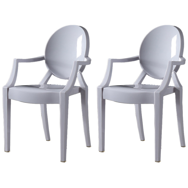 Silla lateral de comedor de plástico de estilo nórdico, sillas laterales con brazo para cocina