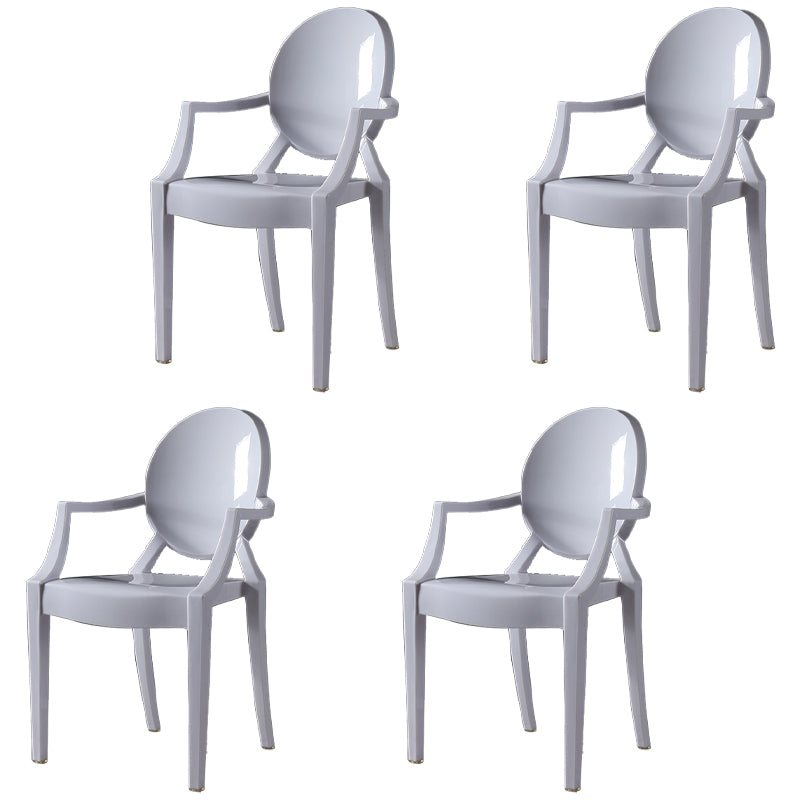 Silla lateral de comedor de plástico de estilo nórdico, sillas laterales con brazo para cocina