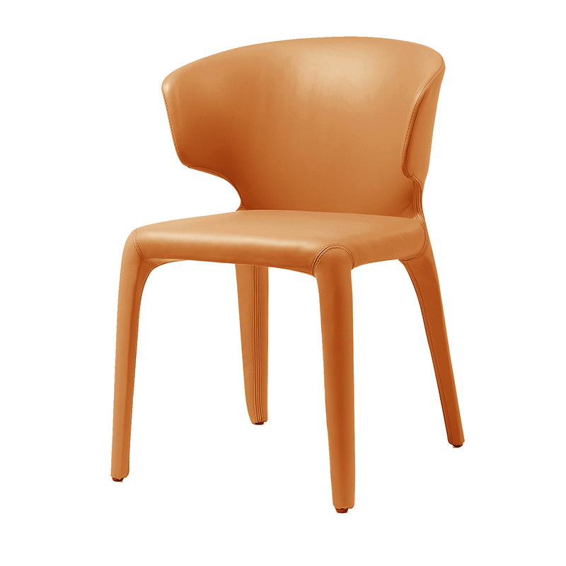 Fauteuil en cuir de style design, finition mate, chaise de salle à manger simple à oreilles