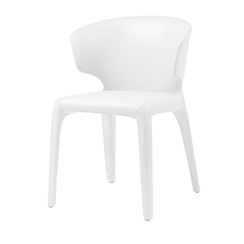 Fauteuil en cuir de style design, finition mate, chaise de salle à manger simple à oreilles