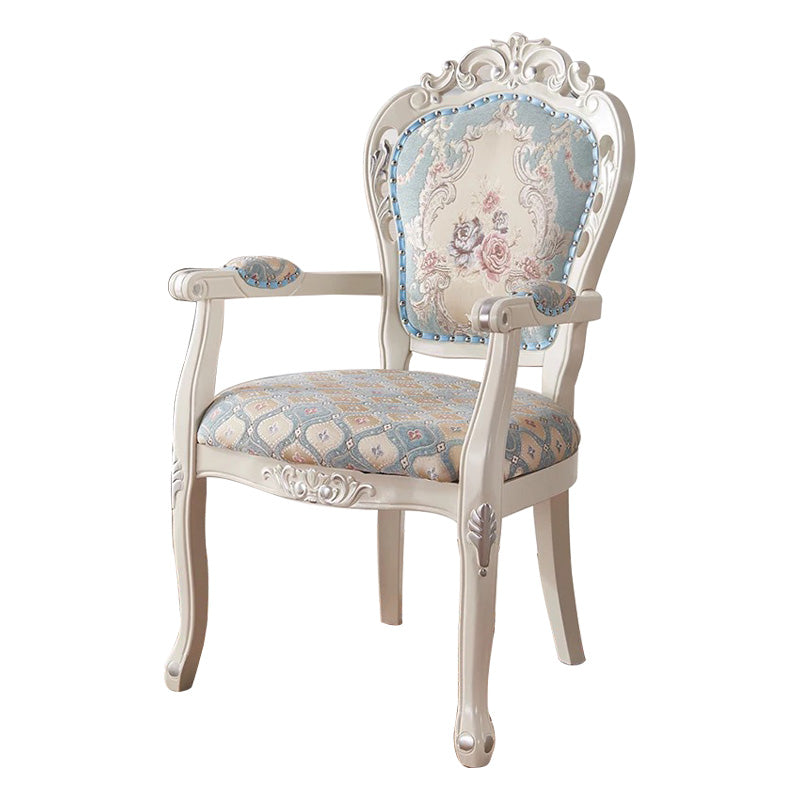 Silla lateral de balcón tapizada victoriana King Louis Back Silla de comedor con acabado mate (juego de 2)