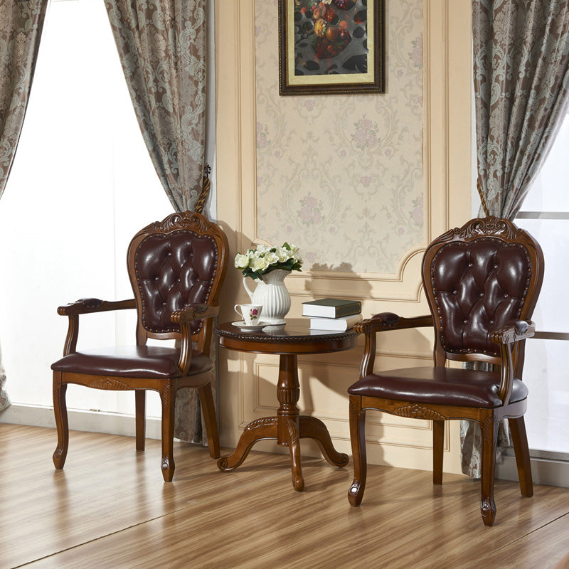 Silla lateral de balcón tapizada victoriana King Louis Back Silla de comedor con acabado mate (juego de 2)