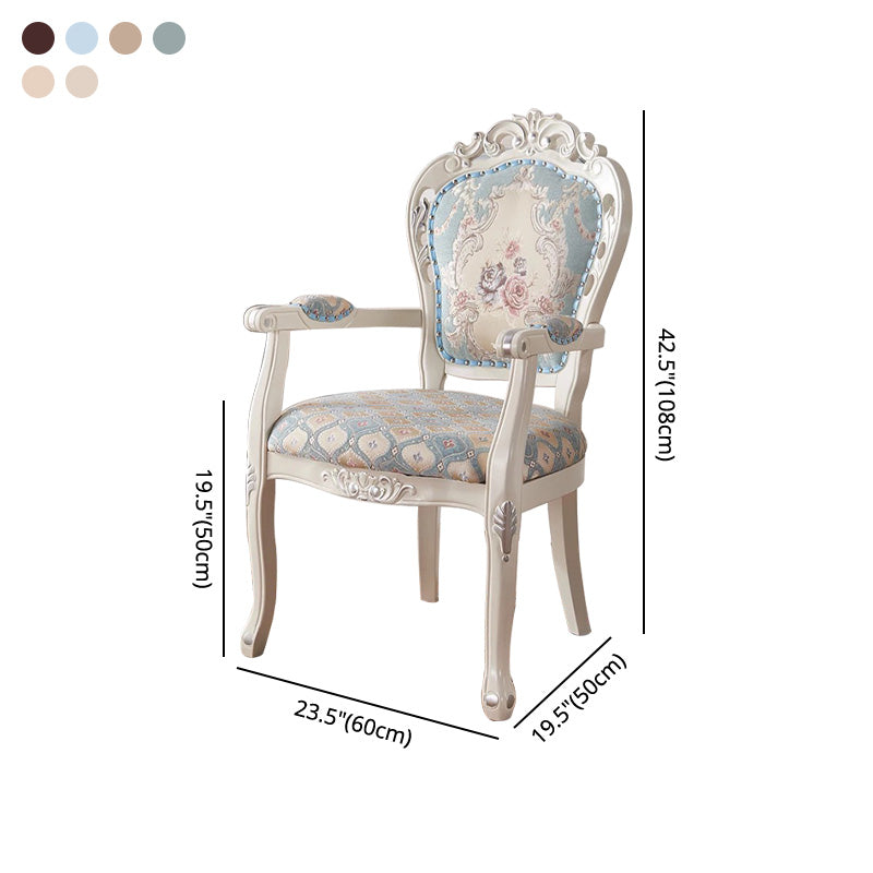 Silla lateral de balcón tapizada victoriana King Louis Back Silla de comedor con acabado mate (juego de 2)