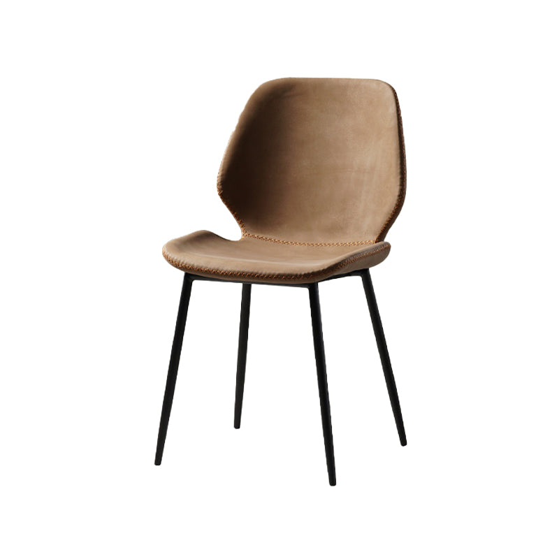 Chaise de salle à manger en métal de cuisine de style contemporain, chaise latérale sans accoudoirs à oreilles