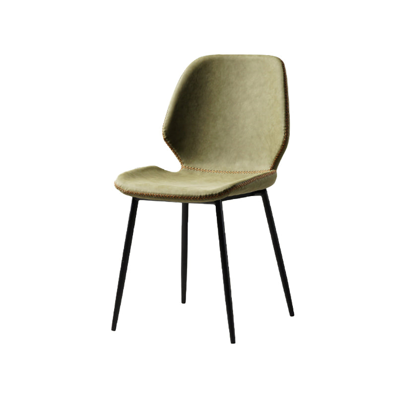 Chaise de salle à manger en métal de cuisine de style contemporain, chaise latérale sans accoudoirs à oreilles