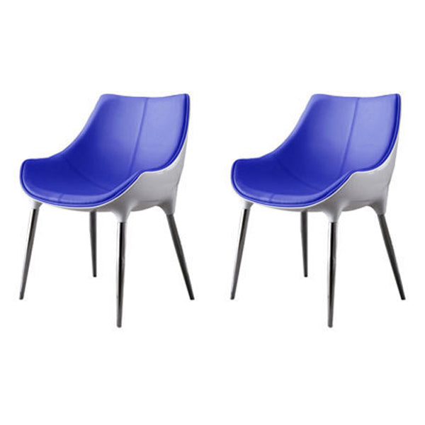Silla de comedor estilo moderno Sillas auxiliares con brazo de cocina y patas de metal (juego de 2)