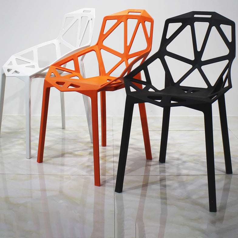 Silla de comedor de estilo moderno, silla auxiliar de plástico con brazo de comedor para cocina (juego de 4)