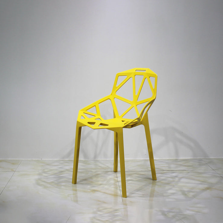 Silla de comedor de estilo moderno, silla auxiliar de plástico con brazo de comedor para cocina (juego de 4)