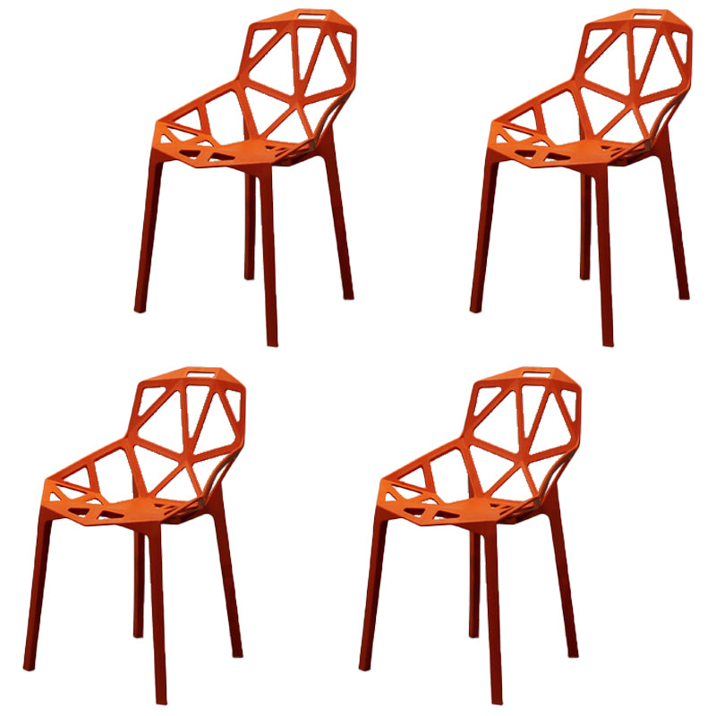 Silla de comedor de estilo moderno, silla auxiliar de plástico con brazo de comedor para cocina (juego de 4)
