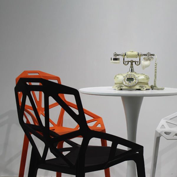 Silla de comedor de estilo moderno, silla auxiliar de plástico con brazo de comedor para cocina (juego de 4)