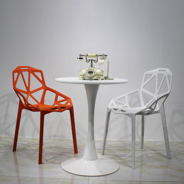 Silla de comedor de estilo moderno, silla auxiliar de plástico con brazo de comedor para cocina (juego de 4)