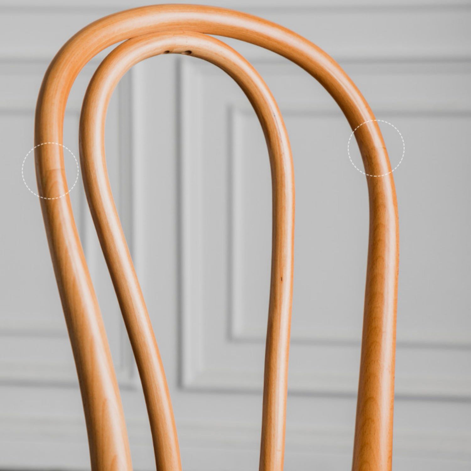 Silla sin brazos de comedor de madera tradicional, silla lateral de comedor individual con respaldo abierto para uso doméstico