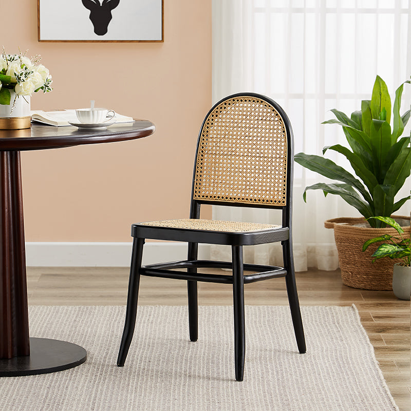 Chaise de salle à manger traditionnelle en bois sans accoudoirs, chaise latérale à dossier ouvert pour usage au restaurant