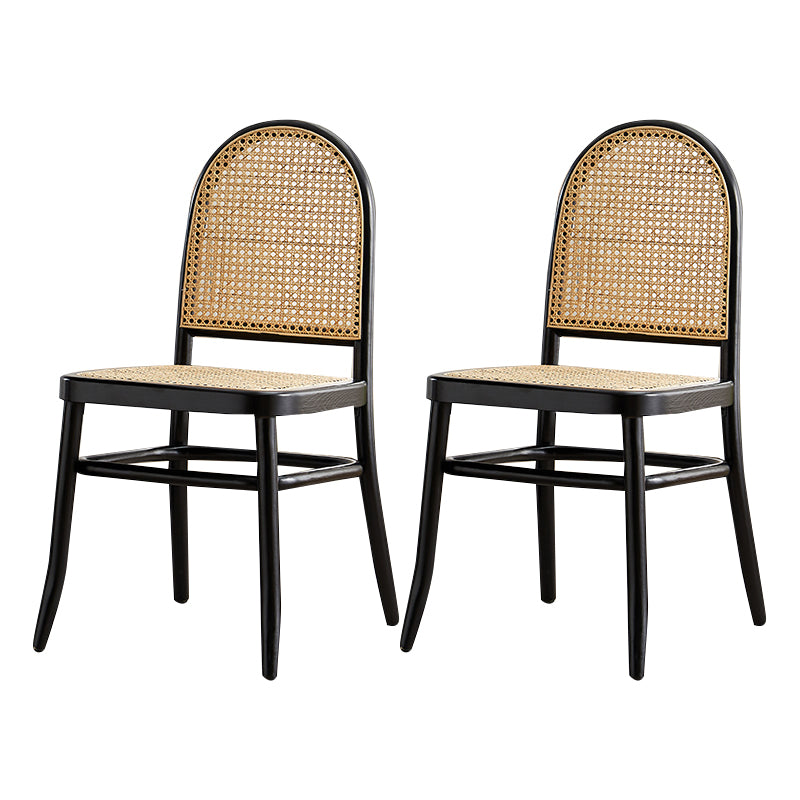 Silla sin brazos de comedor de madera tradicional, silla lateral de comedor con respaldo abierto para uso en restaurantes